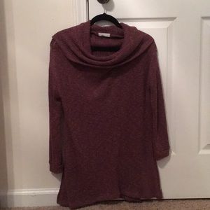Purple knit cowl neck sweater